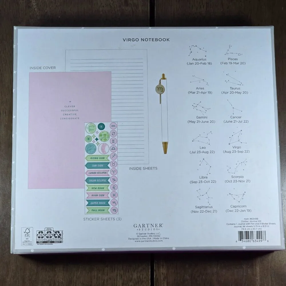 Gartner Studios Virgo Astrology Casebound Flex Journal Set, 5.75x8.125, 96 Sheet